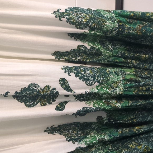 Lady Lux Dress Bohemian Green Design Tiered Midi Dress by Arna York Collection - Picture 7 of 10